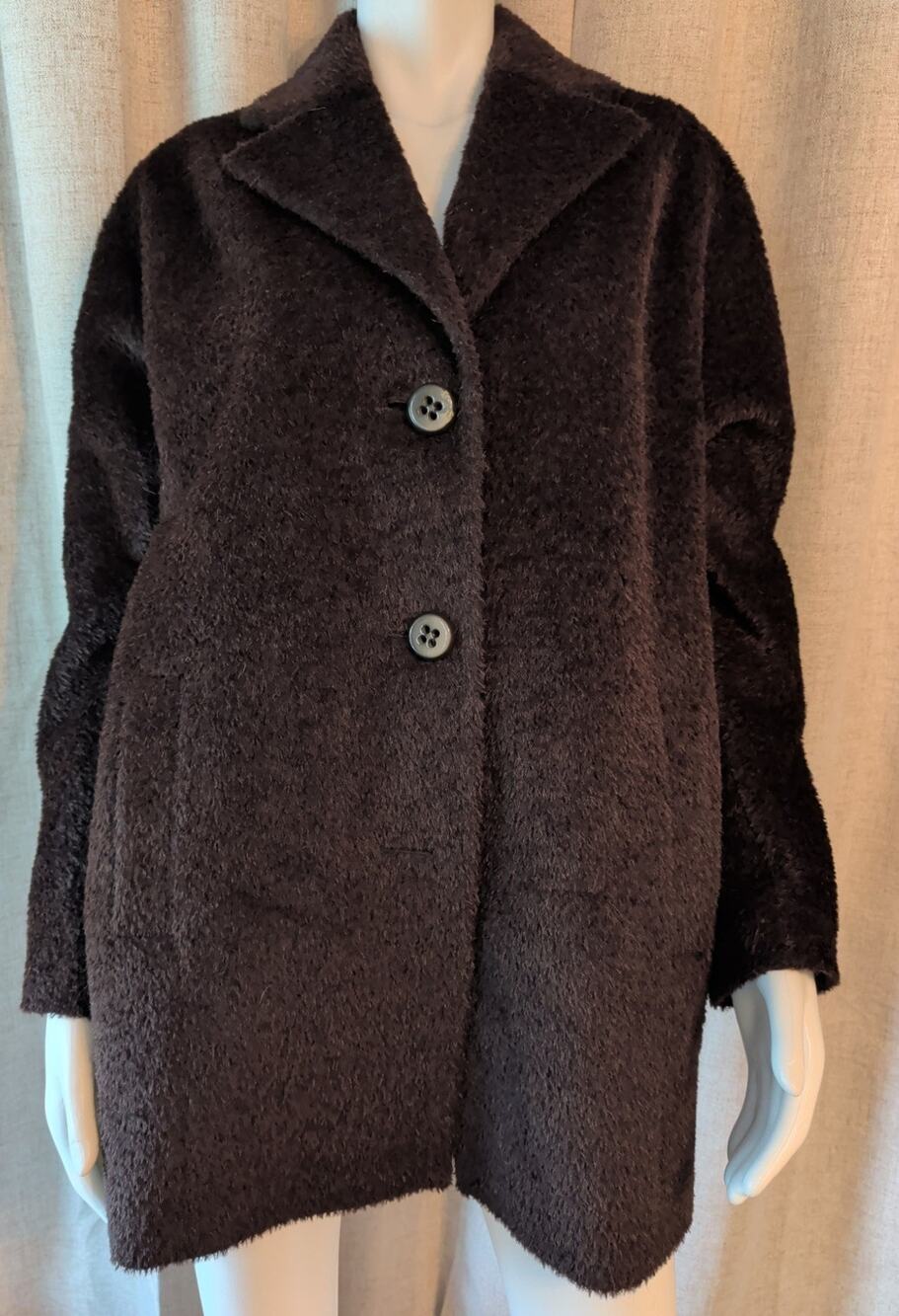 VTG Pendleton Suri Alpaca Wool Blend Brown Jacket Coat Siz 8 Teddy Soft 2 Button